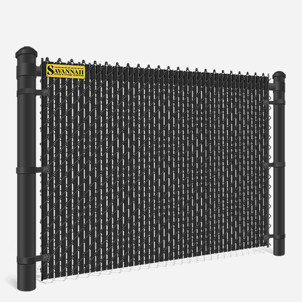 Commercial Chain Link Fence With Privacy Slats - Savannah Georgia