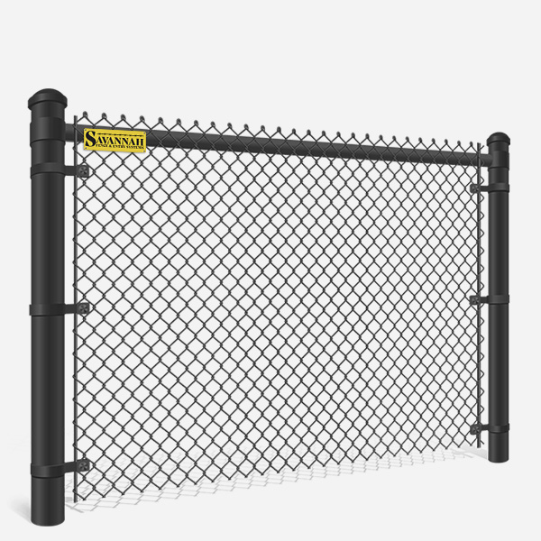 Commercial black pvc-coated Chain Link Fence - Savannah Georgia