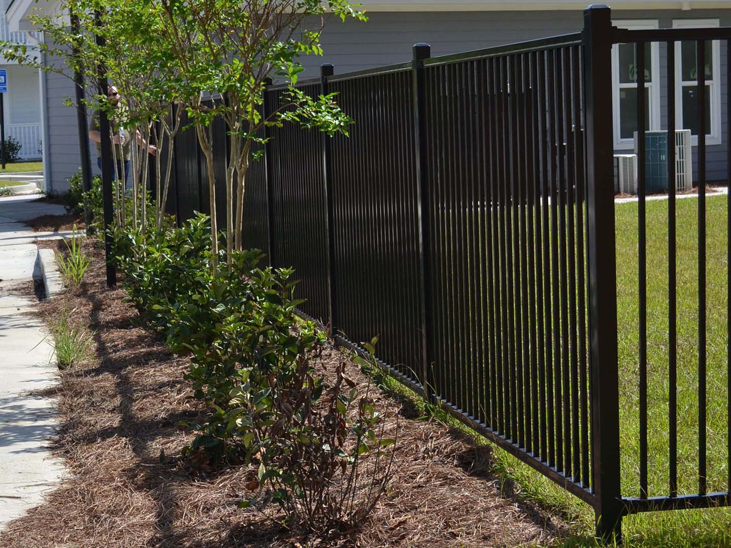 Flat Top Black Aluminum Commercial Fence Company in Savannah GA