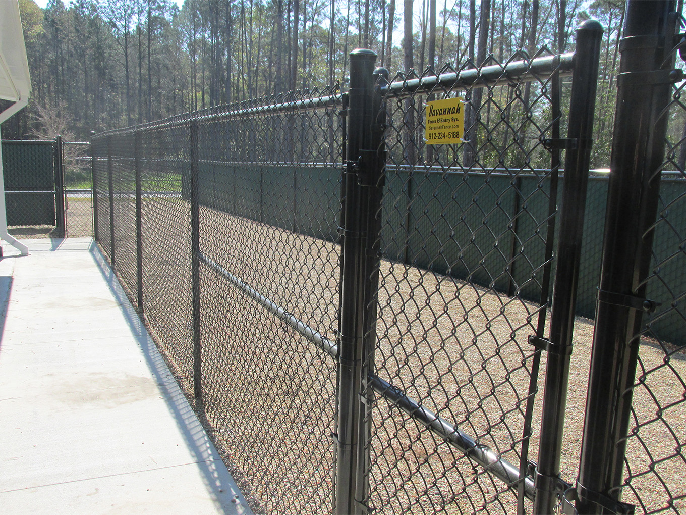 Commercial Black PVC Coated Chain Link Fence Contractor in Savannah Georgia