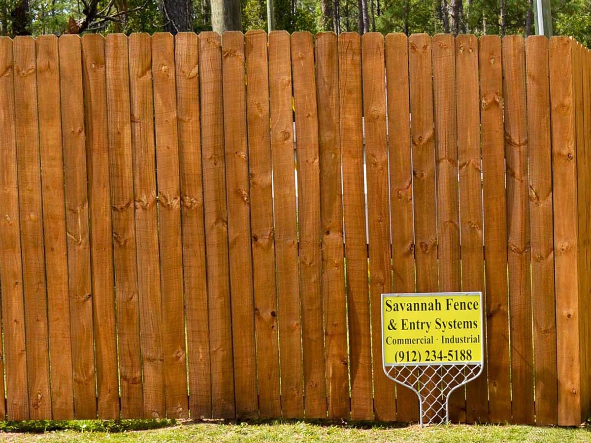 Stained Commercial Wood Fence Company in Savannah GA